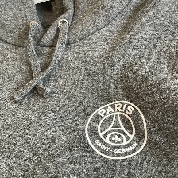 PSG Paris Saint Germain Grey Gray Hoody Hoodie Hooded Sweatshirt Medium France - Picture 3 of 5
